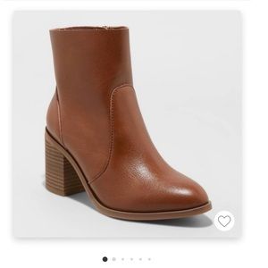 Cleo Ankle Booty Cognac Size 8. Lightly worn!